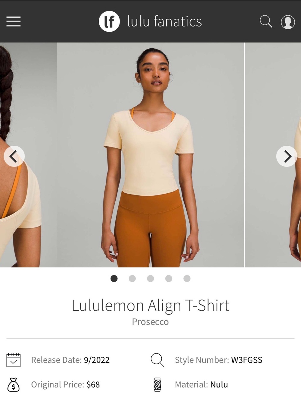 lululemon Align T-Shirt - Prosecco (Cream)